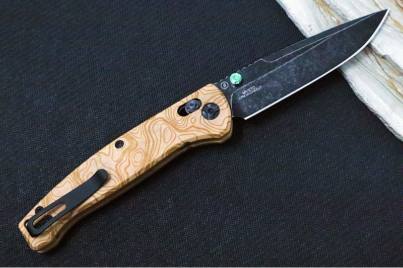 Hogue Knives Wood Series Mysto - Blackwash Finish / Clip Point Blade / CPM-Magnacut Steel / Topographic Maple Valley Richlite Handles / AXIS Lock 24459 - Northwest Knives