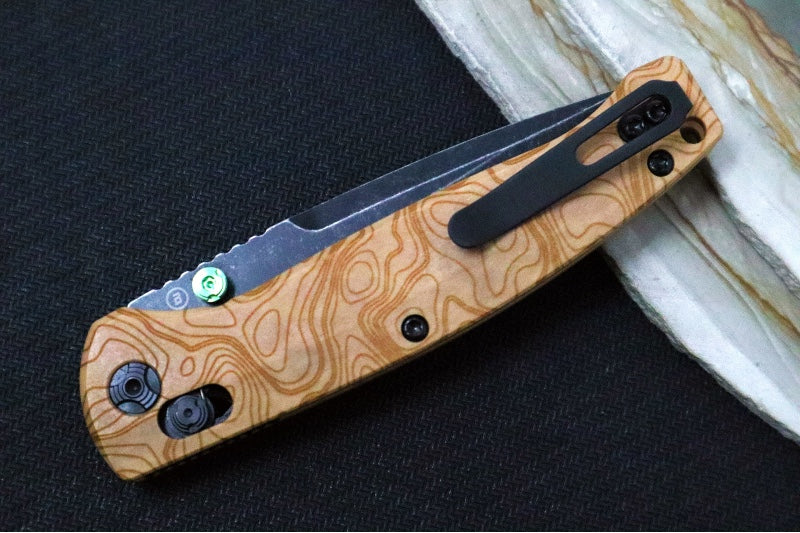 Hogue Knives Wood Series Mysto - Blackwash Finish / Clip Point Blade / CPM-Magnacut Steel / Topographic Maple Valley Richlite Handles / AXIS Lock 24459 - Northwest Knives