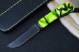 Jack Wolf Knives Pioneer FIXedc Knife - Toxic Green Kirinite Handle / Drop Point Blade / CPM-S90V Steel / Black Finish - Northwest Knives