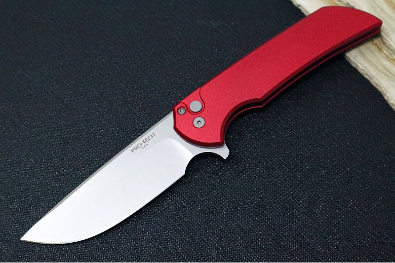 Pro Tech Mordax - Drop Point / Stonewashed CPM-20CV blade / Red Aluminum Handle MX101-RED - Northwest Knives