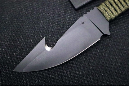 Toor Knives Merlin Gut Hooker Fixed Blade - Black Finished Blade / CPM-154 Steel / Woodland Green Handle / Kydex Sheath 850061338068