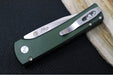 Pro Tech Chaves Scapegoat Compact Auto Limited Edition - Green Anodized Aluminum Handle / Mike Irie Compound Mirror Polished Blade / 154CM Steel / Black Lip Pearl Push Button / Satin Hardware & Clip - Northwest Knives