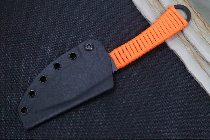 Toor Knives Merlin Gut Hooker Fixed Blade - Black Finished Blade / CPM-154 Steel / Blaze Orange Handle / Kydex Sheath 850061338051