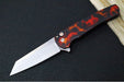 Pro Tech Malibu Flipper Limited -  "Del Fuego" Anodized Handle / Black Lip Button / Reverse Tanto Blade / CPM-Magnacut / Stonewash Finish 5401-DF - Northwest Knives