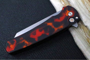 Pro Tech Malibu Flipper Limited -  "Del Fuego" Anodized Handle / Black Lip Button / Reverse Tanto Blade / CPM-Magnacut / Stonewash Finish 5401-DF - Northwest Knives
