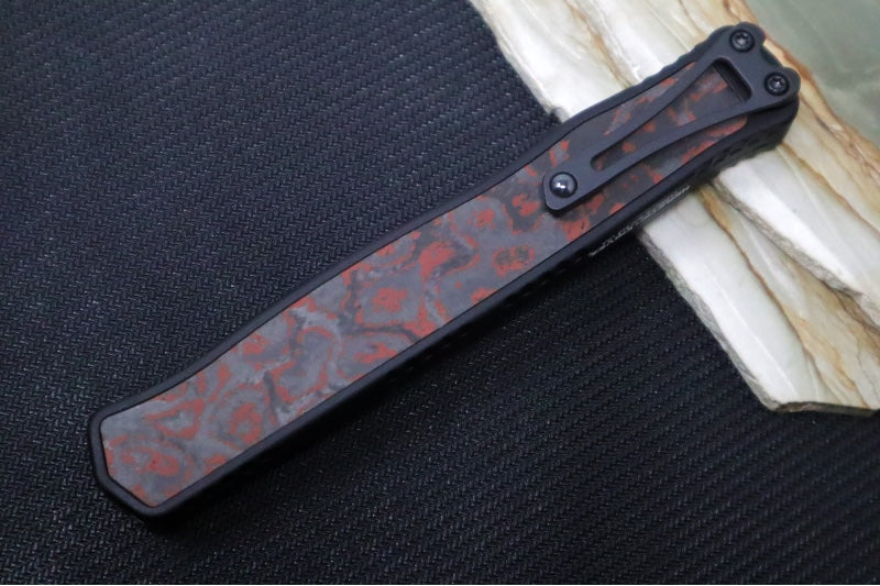 Heretic Knives Cleric II OTF - Black DLC Finish / Tanto Blade / Blood Red Camo Carbon Inlay / CPM-Magnacut Steel H019-6A-RD/CC