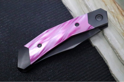 Jack Wolf Knives Mini Cyborg Jack Slip Joint - Kirinite Cosmic Pink Handle / Bead Blasted Titanium Frame & Bolsters / CPM-S90V Steel