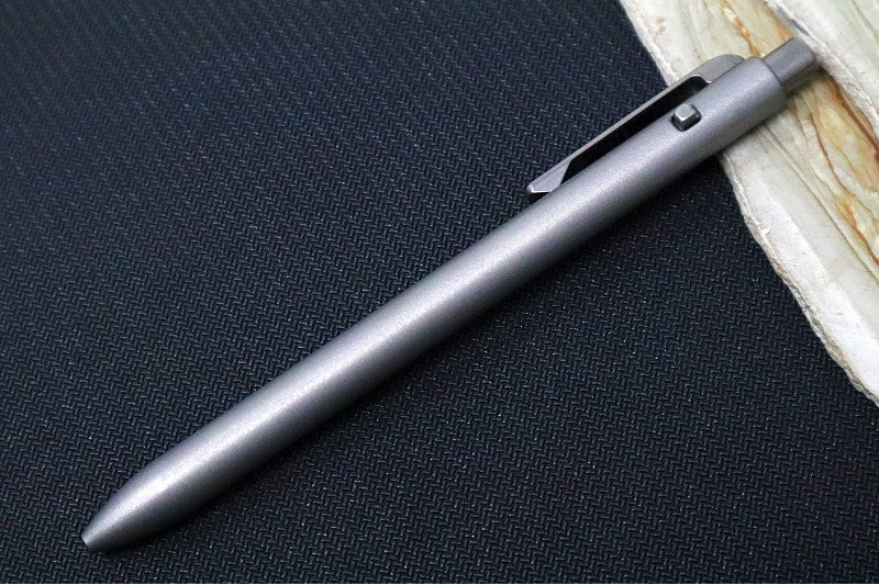 Tactile Turn Side Click Standard Pen - Stonewashed Titanium Handle / Titanium Clip - Northwest Knives