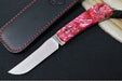Jack Wolf Knives Pioneer FIXedc Knife - Red Abalone Handle / Drop Point Blade / CPM-S90V Steel / Satin Finish - Northwest Knives
