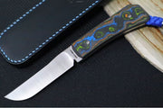 Jack Wolf Knives Pioneer FIXedc Knife - CamoCarbon 80s Handle / Drop Point Blade / CPM-S90V Steel / Satin Finish - Northwest Knives