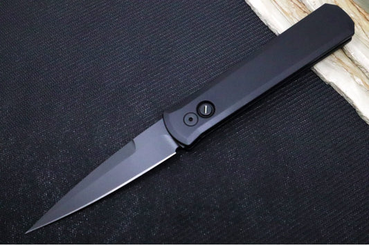 Pro Tech Godfather Operator Auto - Black Aluminum Handle / Black Blade / Tritium Push Button 921-OPERATOR