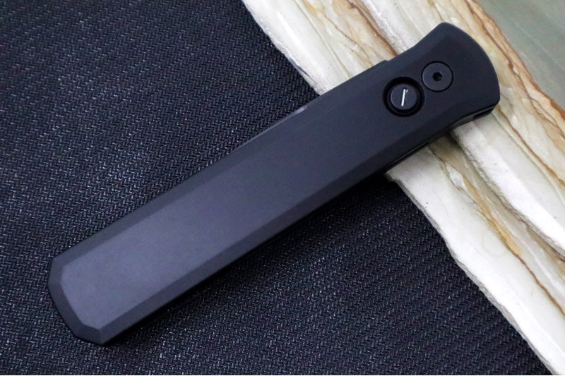 Pro Tech Godfather Operator Auto - Black Aluminum Handle / Black Blade / Tritium Push Button 921-OPERATOR - Northwest Knives