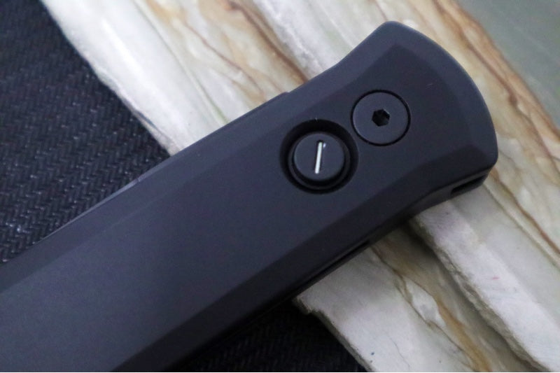 Pro Tech Godfather Operator Auto - Black Aluminum Handle / Black Blade / Tritium Push Button 921-OPERATOR - Northwest Knives