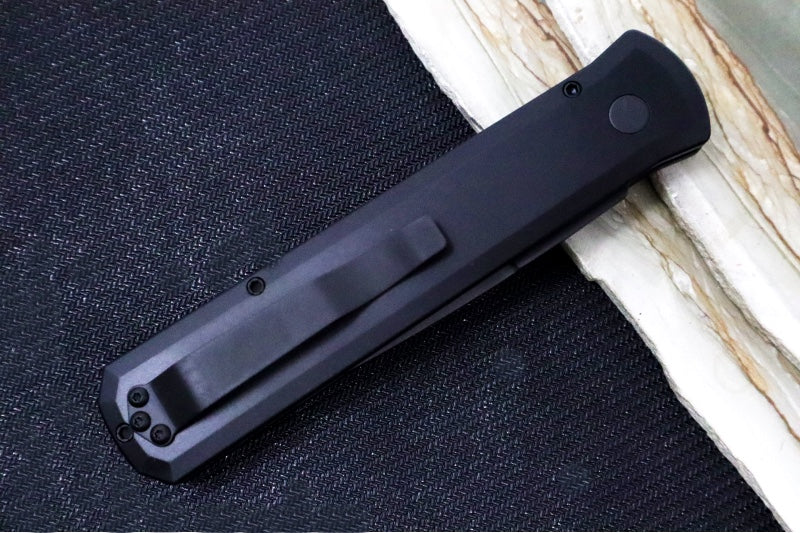 Pro Tech Godfather Operator Auto - Black Aluminum Handle / Black Blade / Tritium Push Button 921-OPERATOR - Northwest Knives