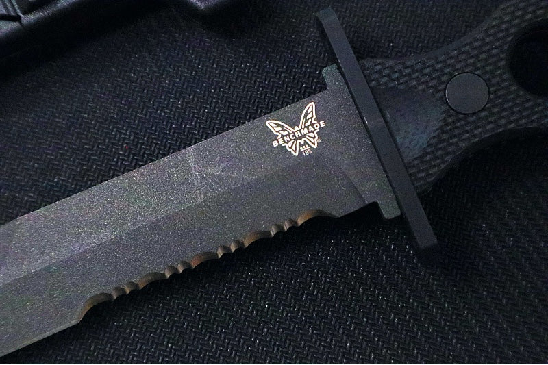 Garage Sale Benchmade 185SBK SOCP Fixed Blade - Dagger Blade with Serrates / Cobalt Black Finish / CPM-3V - Northwest Knives