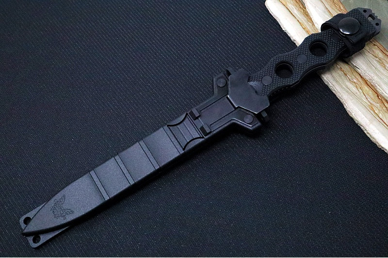 Garage Sale Benchmade 185SBK SOCP Fixed Blade - Dagger Blade with Serrates / Cobalt Black Finish / CPM-3V - Northwest Knives