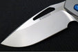 Koenig Mini Arius - Standard with Patterned Handle - Burnished Blade with Polished Flats - Blue Spacer & Blue Hardware (Gen 1) - Northwest Knives