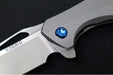 Koenig Mini Arius - Standard with Patterned Handle - Burnished Blade with Polished Flats - Blue Spacer & Blue Hardware (Gen 1) - Northwest Knives