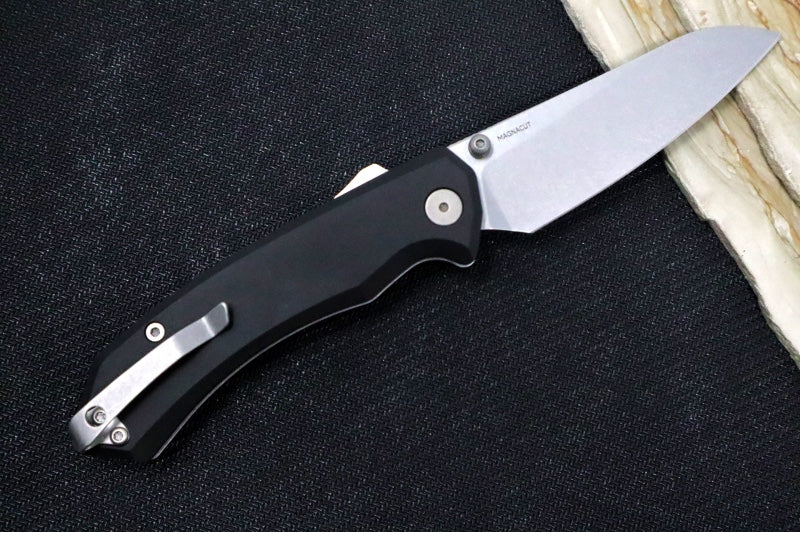 Tactile Turn Chupacabra Folder - Black Anodized Aluminum Handle / CPM-Magnacut Steel / Tumbled Finish / Drop Point Blade