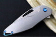 Koenig Mini Arius - Standard with Patterned Handle - Burnished Blade with Polished Flats - Blue Spacer & Blue Hardware (Gen 1) - Northwest Knives