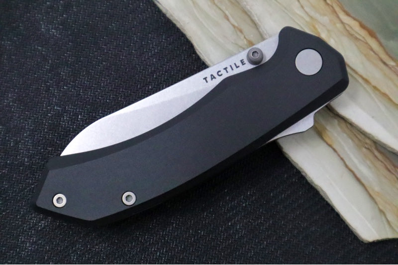 Tactile Turn Chupacabra Folder - Black Anodized Aluminum Handle / CPM-Magnacut Steel / Tumbled Finish / Drop Point Blade