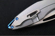 Koenig Mini Arius - Standard with Patterned Handle - Burnished Blade with Polished Flats - Blue Spacer & Blue Hardware (Gen 1) - Northwest Knives
