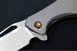 Koenig Mini Arius - Standard with Plexa Patterned Handle - Burnished Blade with Polished Flats - Bronzed Spacer & Bronzed Hardware (Gen 1) - Northwest Knives
