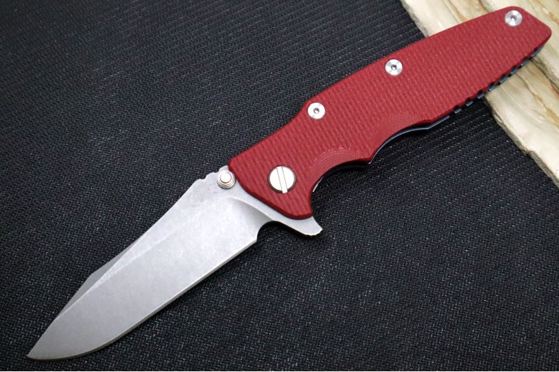 Rick Hinderer Knives Eklipse 3.5" - Spearpoint / Battle Blue Frame / Red G-10 / CPM-S45VN - Northwest Knives