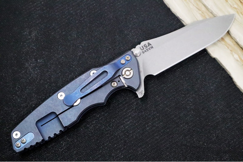 Rick Hinderer Knives Eklipse 3.5" - Spearpoint / Battle Blue Frame / Red G-10 / CPM-S45VN