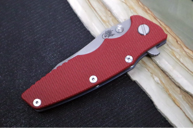 Rick Hinderer Knives Eklipse 3.5" - Spearpoint / Battle Blue Frame / Red G-10 / CPM-S45VN