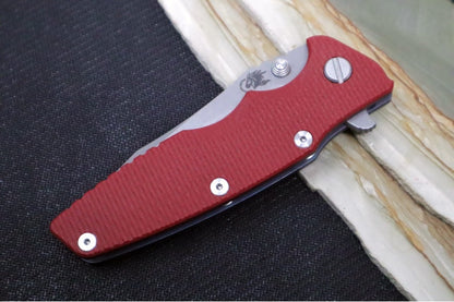 Rick Hinderer Knives Eklipse 3.5" - Spearpoint / Battle Blue Frame / Red G-10 / CPM-S45VN