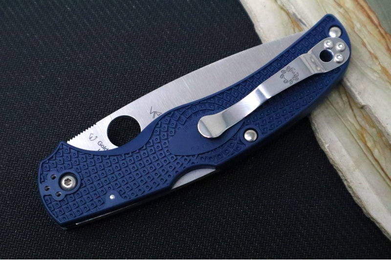 Garage Sale Spyderco Native Chief Lightweight - Drop Point Blade / CPM-S110V Steel / Satin Finish / Blue FRN Handle Scales C244PDBL - Northwest Knives