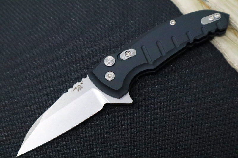 Garage Sale Hogue Knives X1 Microflip - Black Aluminum Handle / CPM-154 Blade / Wharncliffe Blade 24160 - Northwest Knives