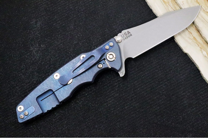 Rick Hinderer Knives Eklipse 3.5" - Spearpoint / Battle Blue Frame / Black G-10 / CPM-S45VN