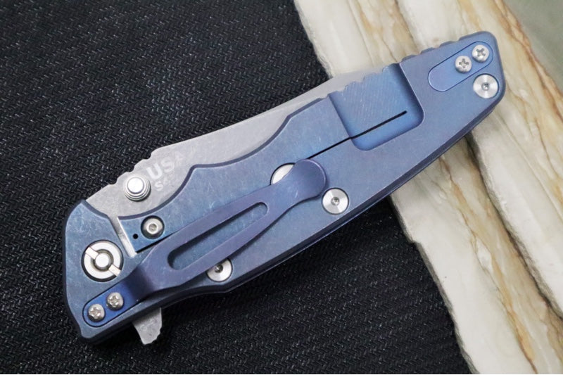 Rick Hinderer Knives Eklipse 3.5" - Spearpoint / Battle Blue Frame / Black G-10 / CPM-S45VN - Northwest Knives