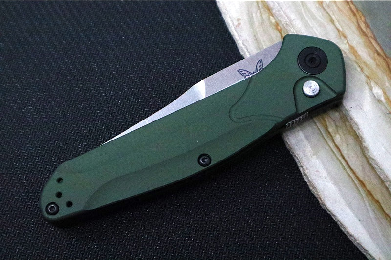 Garage Sale Benchmade 9400 Osborne Auto - Satin Blade / Green Aluminum Handle - Northwest Knives