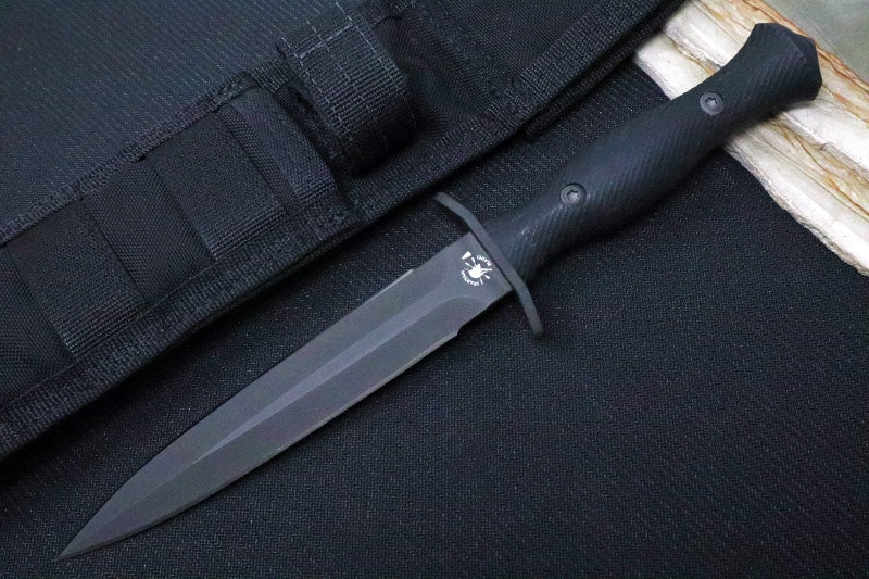 Garage Sale Spartan Blades Harsey Fixed Blade - Black Dagger Blade / Black Nylon Sheath SB49BKBKNLBK - Northwest Knives