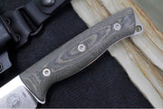 White River Ursus 45 Bushcrafter - Black & OD Green Canvas Micarta Handle / CPM-S35VN Blade WRUR45-LBO - Northwest Knives