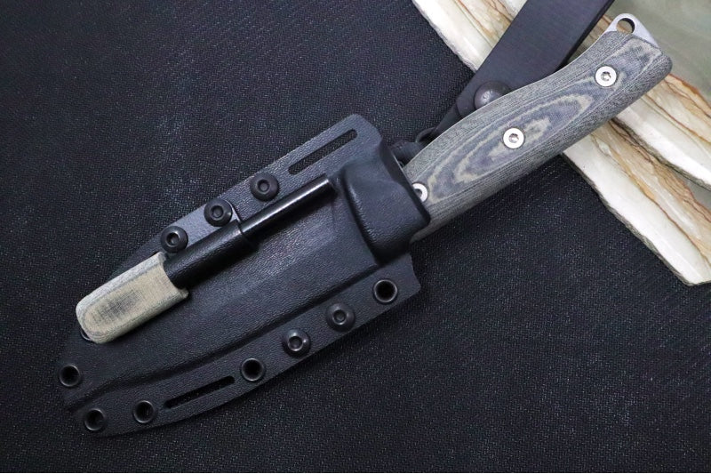 White River Ursus 45 Bushcrafter - Black & OD Green Canvas Micarta Handle / CPM-S35VN Blade WRUR45-LBO - Northwest Knives
