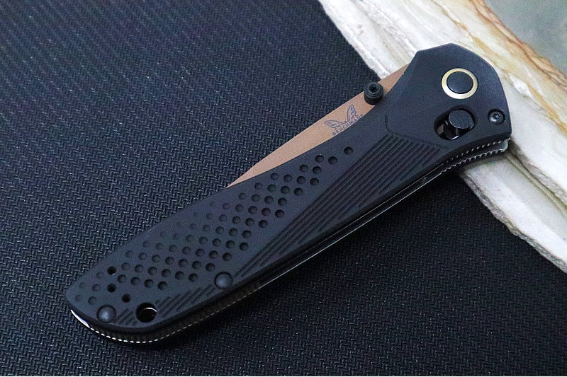 Garage Sale Benchmade 710FE-2401 SEVEN | TEN Limited Edition  - Recurve Drop Point Blade / CPM-Magnacut Steel / Black Anodized Aluminum Handle / FDE PVD Accents - Northwest Knives