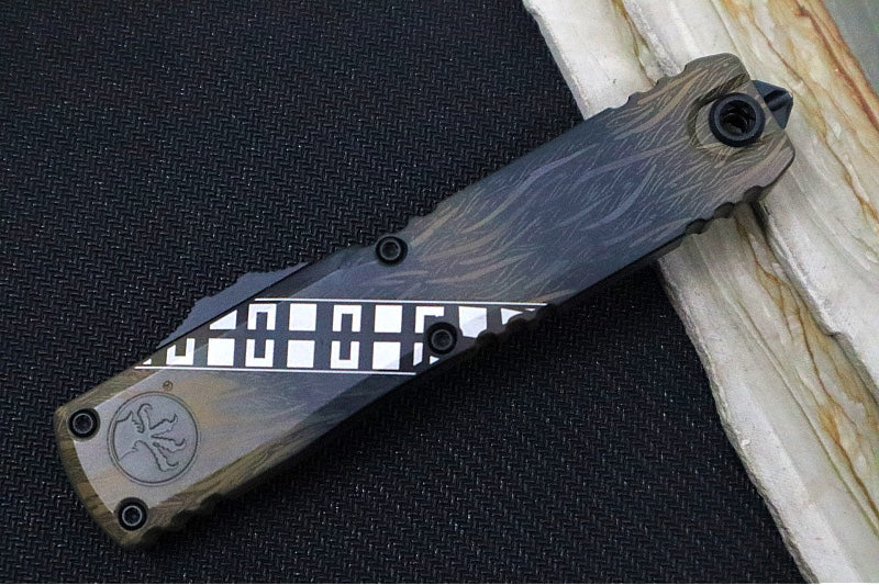 Microtech Ultratech Signature Series Wookie Gen IV OTF - "Wookie" Brown Cerakote Finish / Dagger Blade / "Wookie" Cerakoted Aluminum Handle 11224-1WK - Northwest Knives