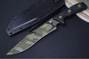 Microtech Arbiter Signature Series - Jungle Camo Finish / Double Edge Recurve Clip Point Blade / Milled Black G-10 Handle 104-1JUCS - Northwest Knives