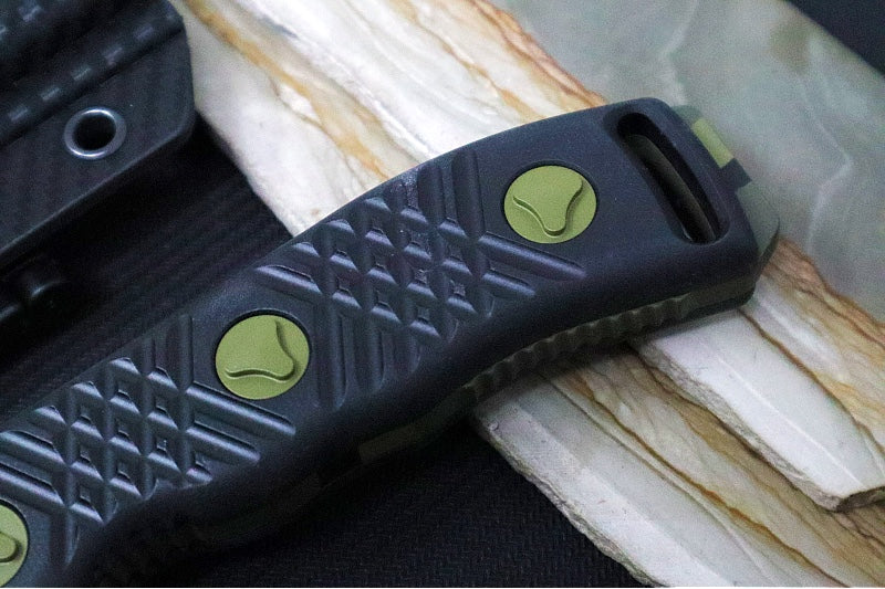 Microtech Arbiter Signature Series - Jungle Camo Finish / Double Edge Recurve Clip Point Blade / Milled Black G-10 Handle 104-1JUCS - Northwest Knives