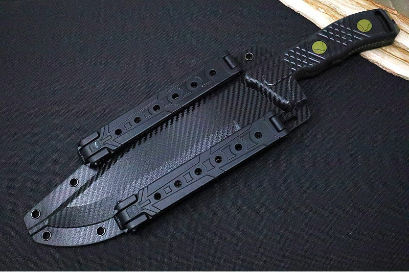 Microtech Arbiter Signature Series - Jungle Camo Finish / Double Edge Recurve Clip Point Blade / Milled Black G-10 Handle 104-1JUCS - Northwest Knives