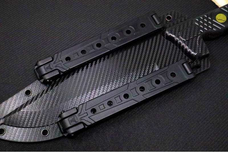Microtech Arbiter Signature Series - Jungle Camo Finish / Double Edge Recurve Clip Point Blade / Milled Black G-10 Handle 104-1JUCS - Northwest Knives
