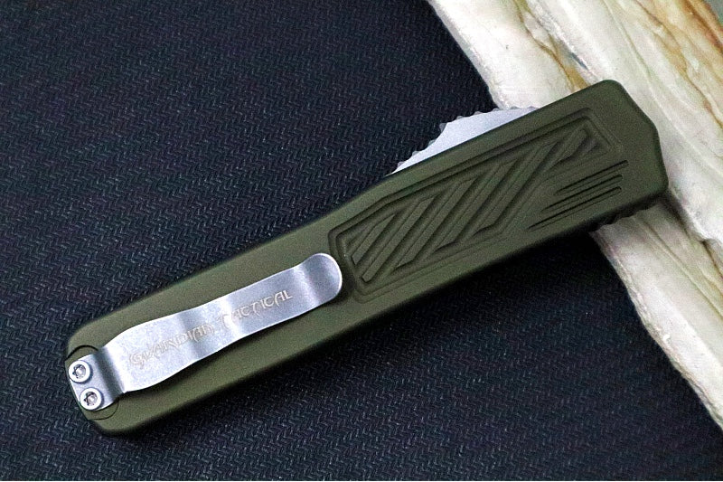 Guardian Tactical Scout OTF - OD Green Anodized Aluminum Handle / Stonewashed Single Edge Blade 148511 - Northwest Knives