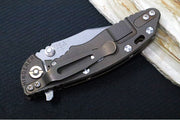 Rick Hinderer Knives XM-18 3.0" - Bowie Blade / Stonewashed Finish / CPM-20CV / Red G-10 & Battle Bronze Titanium Handle - Northwest Knives