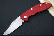 Rick Hinderer Knives XM-18 3.0" Nonflipper - Bowie Blade / Stonewashed Finish / CPM-20CV / Red G-10 & Battle Bronze Titanium Handle (Copy) - Northwest Knives