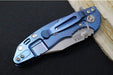 Rick Hinderer Knives XM-18 3.0" - Bowie Blade / Stonewashed Finish / CPM-20CV / Black & Blue G-10 & Blue Stonewashed Titanium Handle - Northwest Knives