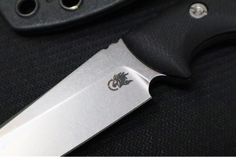 Rick Hinderer Knives Flashpoint Fixed Blade -  Stonewash Finish / CPM-Magnacut Steel / Black G-10 Handle / Black Kydex Sheath - Northwest Knives